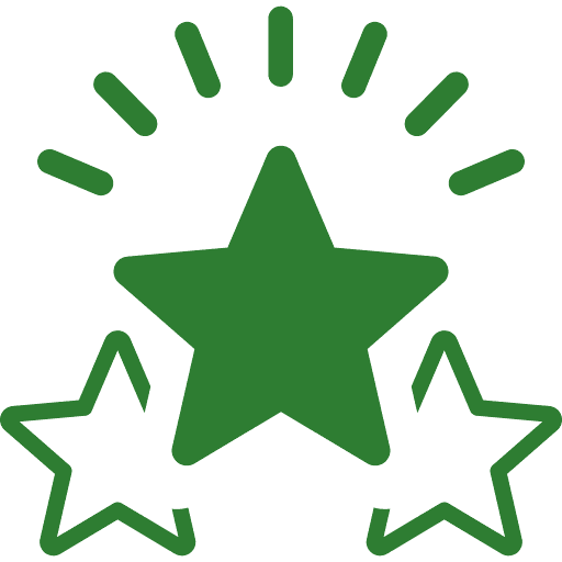 Three stars icon green